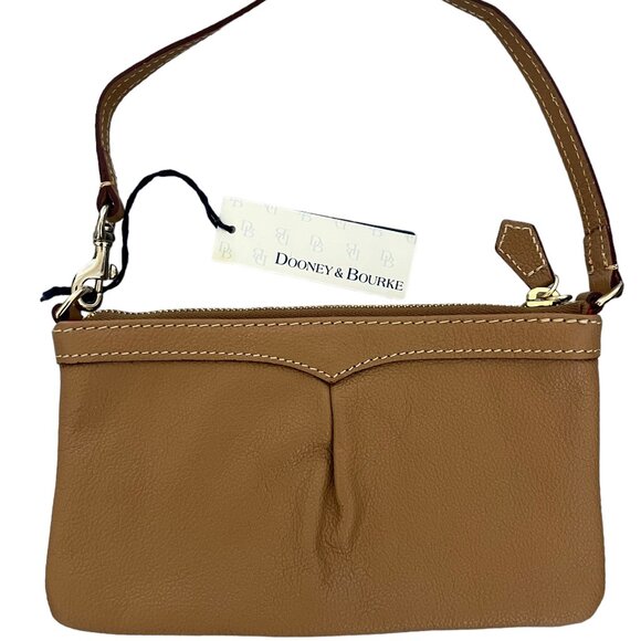 Dooney & Bourke NEW Leather Wristlet In Tan Camel - Picture 2 of 13